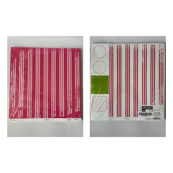 HEIDI SWAPP Winter Fresh Double-Sided Cardstock 12"x12" - Candy Stripe -… - Picture 1 of 9